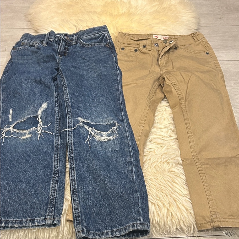 Levi's Old Navy Kids Jeans and Khaki Pants- Blue and Tan